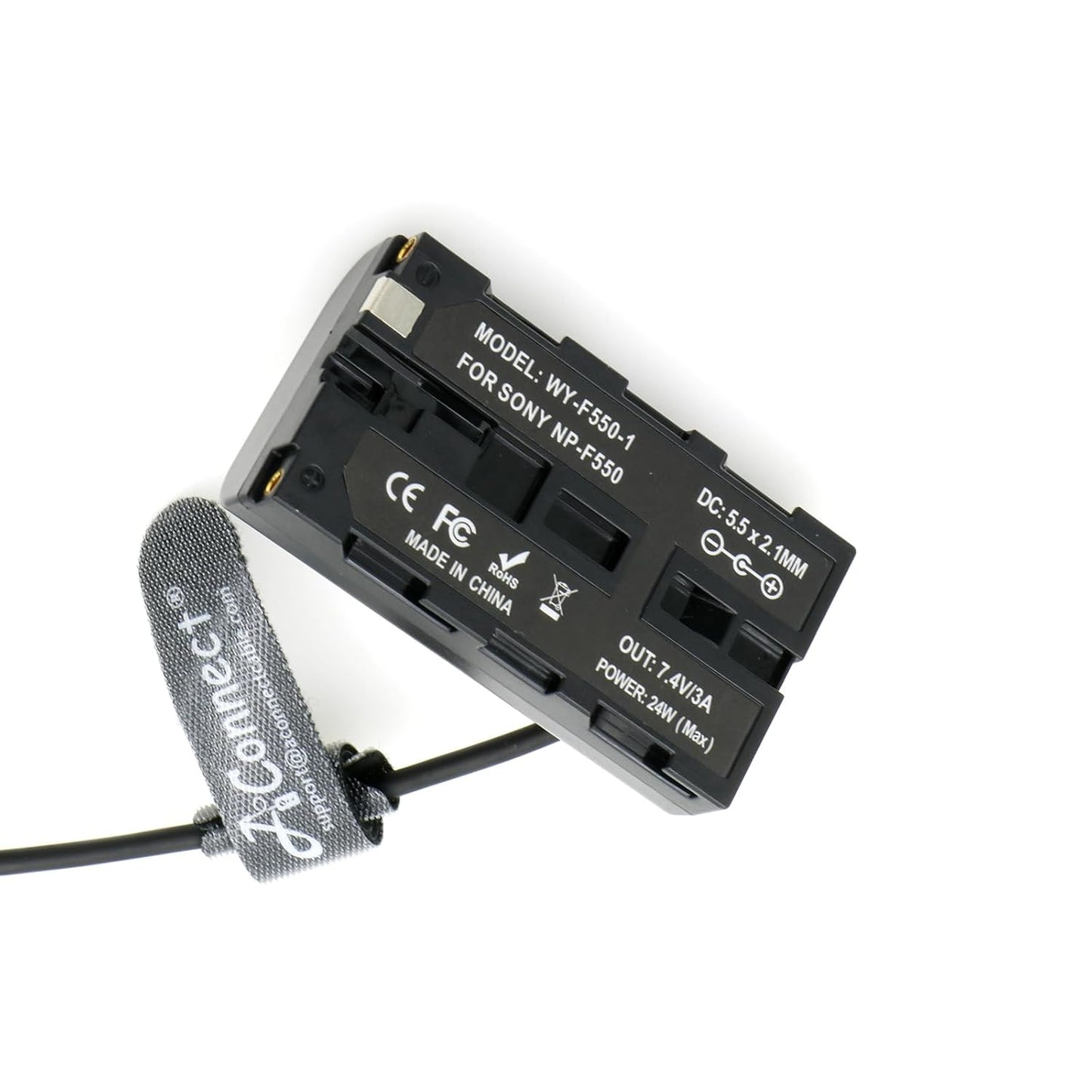 NP-F550 Dummy Battery to D-tap Power Coiled Cable for NP-F550 F770 F570 F970 Atomos Ninja V Monitor SmallHD Monitor