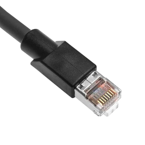 RJ45 Ethernet Cable, Down-Angle Cat6a Shielded Industrial Profinet Ethernet Cable High-Flex Drag-Chain High-Speed Gold-Plated Connectors for PLC, Robotics & Motion Control 16.4ft/5m