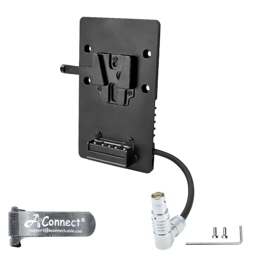 V Mount Battery Plate for DJI Ronin 4D, V Mount Plate with Right Angle 6 Pin Female Power Cable 8cm, Out Put Battery Mounts Plate Adapter for Camera Power Supply