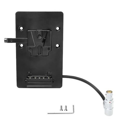 V Mount Battery Plate for DJI Ronin 4D, V Mount Plate with Right Angle 6 Pin Female Power Cable 8cm, Out Put Battery Mounts Plate Adapter for Camera Power Supply