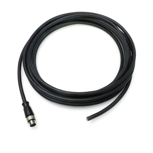 M12 A Code 17 Pin Male to Female Aviation Sensor Connector Industrial Cable for Cognex in-Sight 3D-L4000, Banner ABR 3000 7000, Machine Vision System Sensor Actuator Scanner Reader Camera 1M