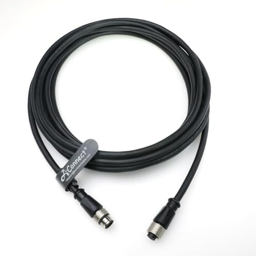 M12 A Code 17 Pin Male to Female Aviation Sensor Connector Industrial Cable for Cognex in-Sight 3D-L4000, Banner ABR 3000 7000, Machine Vision System Sensor Actuator Scanner Reader Camera 1M