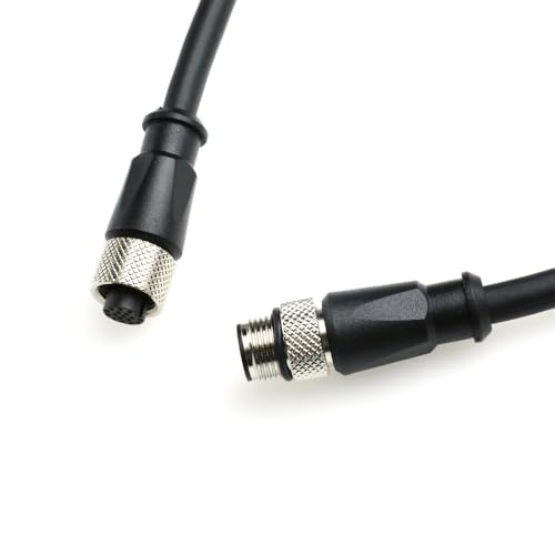 M12 A Code 17 Pin Male to Female Aviation Sensor Connector Industrial Cable for Cognex in-Sight 3D-L4000, Banner ABR 3000 7000, Machine Vision System Sensor Actuator Scanner Reader Camera 1M