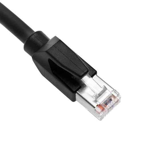 RJ45 Cat 6a Ethernet Cable, 3.28ft Heavy Duty High Speed Ethernet Cable, 26AWG Electrical Tinned Copper Wire, 2000Mhz 10Gbps with Gold Plated RJ45 Connector, Shielded in Wall, Indoor&Outdoor, Black