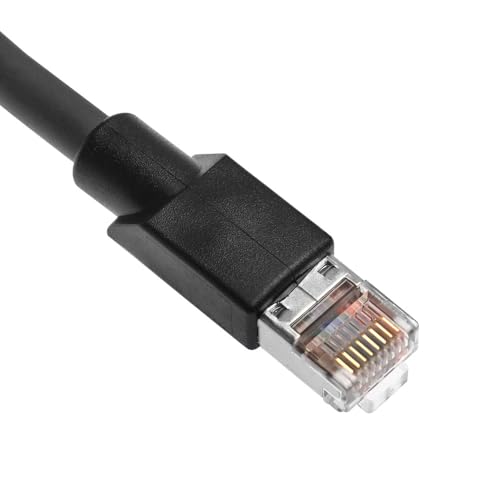 RJ45 Cat 6a Ethernet Cable, 3.28ft Heavy Duty High Speed Ethernet Cable, 26AWG Electrical Tinned Copper Wire, 2000Mhz 10Gbps with Gold Plated RJ45 Connector, Shielded in Wall, Indoor&Outdoor, Black