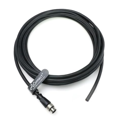 M12 A Code 17 Pin Male to Female Aviation Sensor Connector Industrial Cable for Cognex in-Sight 3D-L4000, Banner ABR 3000 7000, Machine Vision System Sensor Actuator Scanner Reader Camera 1M