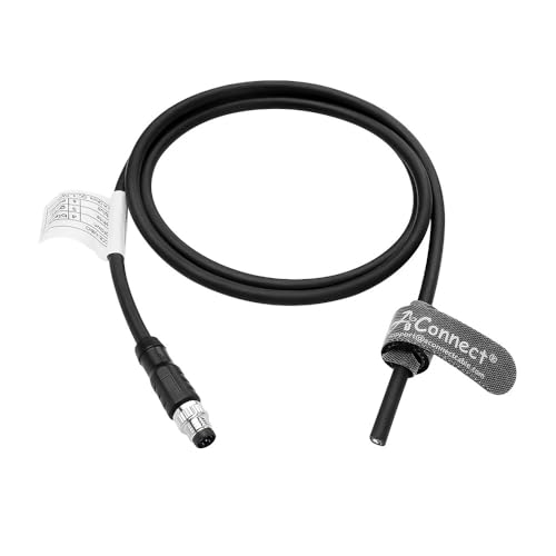 M8 6 Pin A-Code Male to Flying Lead Basler Power I/O Cable, Industrial Sensor Connector Shielded Cable for Basler Camera, Automation Control, Vision System 1M/3.3ft