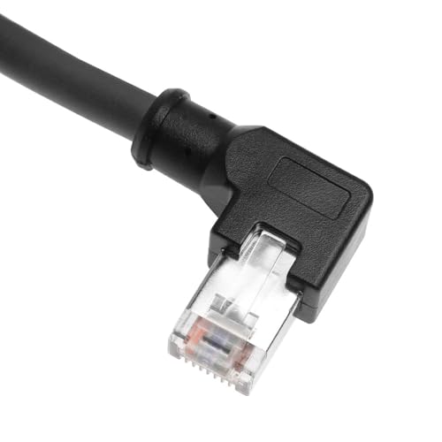 RJ45 Ethernet Cable, Down-Angle Cat6a Shielded Industrial Profinet Ethernet Cable High-Flex Drag-Chain High-Speed Gold-Plated Connectors for PLC, Robotics & Motion Control 16.4ft/5m