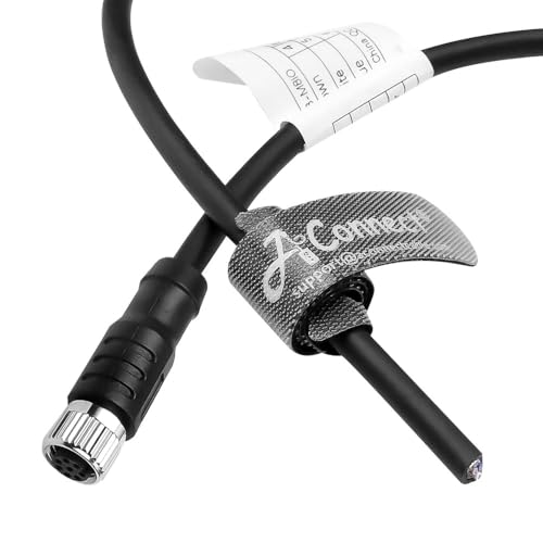 M8 8 Pin Female A-Code to Open End Power I/O Cable Drag-Chain Shielded for Baumer CX Series VCXG VCXU VCX.XC Camera Industrial Automation Sensor Systems 1M/3.3ft