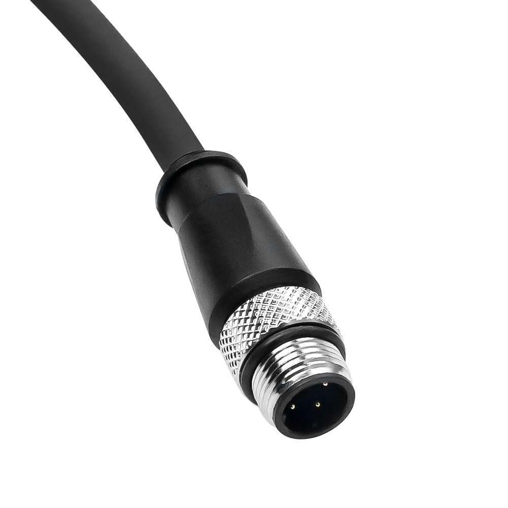 1m/3.3ft M12 D-Code 4-Pin Male to RJ45 Female Ethernet Cable - Cat6a High-Flex Industrial Camera Sensor Cable for Automation Applications