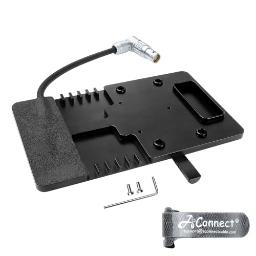 V Mount Battery Plate for DJI Ronin 4D, V Mount Plate with Right Angle 6 Pin Female Power Cable 8cm, Out Put Battery Mounts Plate Adapter for Camera Power Supply