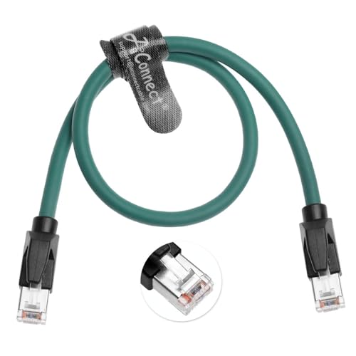 RJ45 Cat 6a Ethernet Cable, 3.28ft Heavy Duty High Speed Ethernet Cable, 26AWG Electrical Tinned Copper Wire, 2000Mhz 10Gbps with Gold Plated RJ45 Connector, Shielded in Wall, Indoor&Outdoor, Black