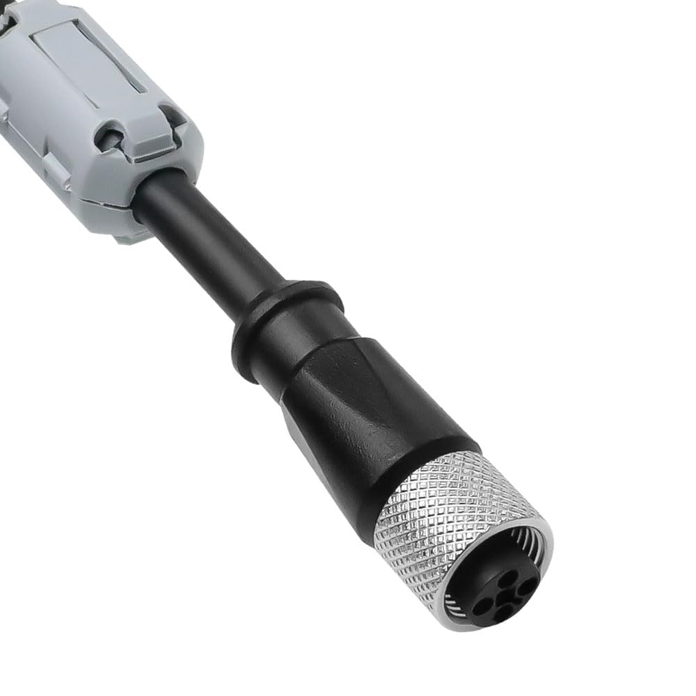 M12 T-Code 4-Pin Female to Open Wire End Power I/O Cable 3.3ft/1m, Shielded Drag Chain Cable for Cognex In-Sight/DataMan/Scan 3D Cameras CCB-POWER-S001-05, Industrial Sensor, PLC,Robotics Systems