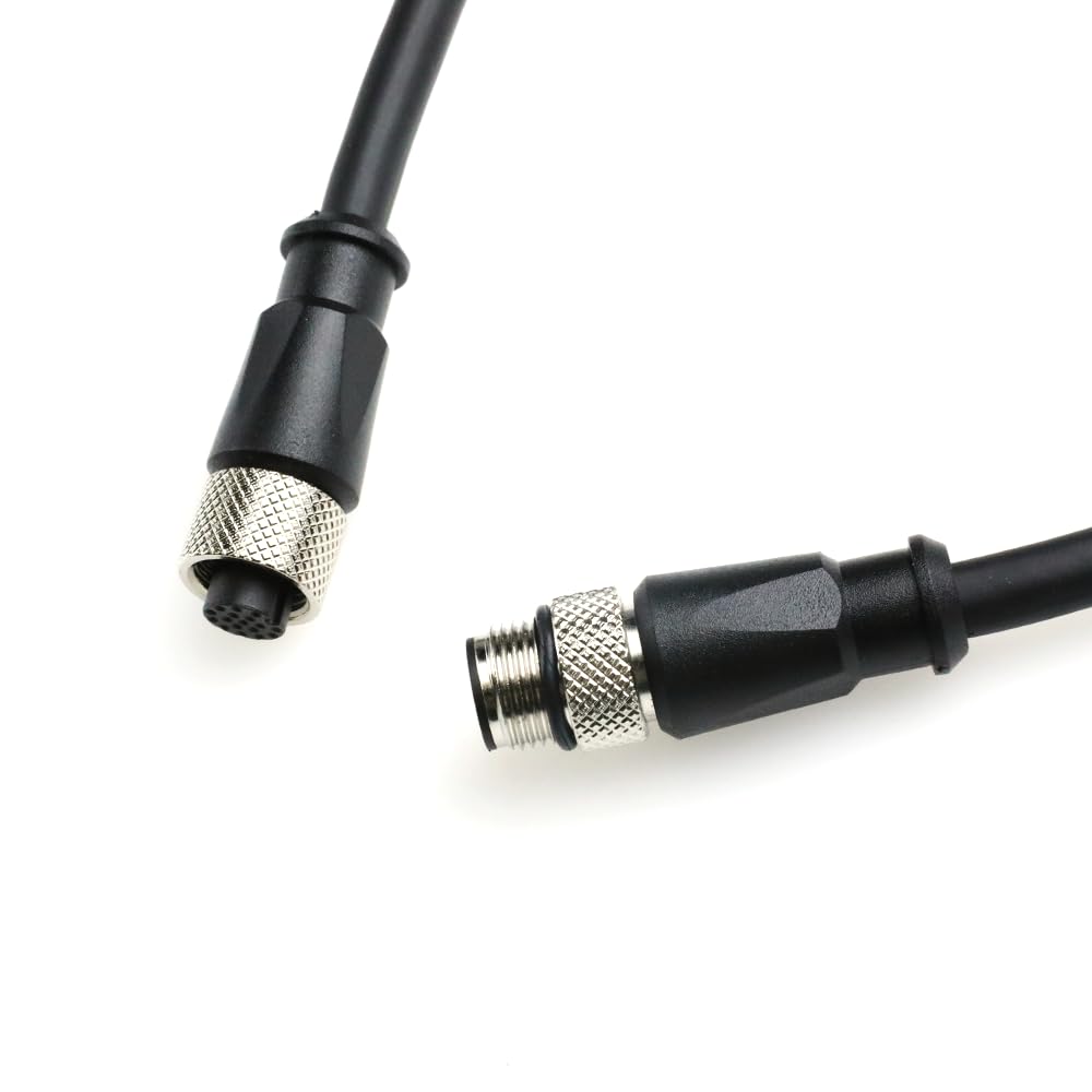 M12 A Code 17 Pin Male to Female Aviation Sensor Connector Industrial Cable for Cognex in-Sight 3D-L4000, Banner ABR 3000 7000, Machine Vision System Sensor Actuator Scanner Reader Camera 1M