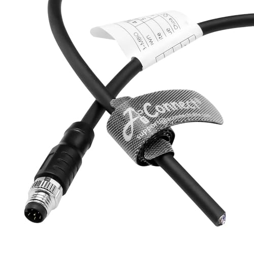 M8 6 Pin A-Code Male to Flying Lead Basler Power I/O Cable, Industrial Sensor Connector Shielded Cable for Basler Camera, Automation Control, Vision System 1M/3.3ft