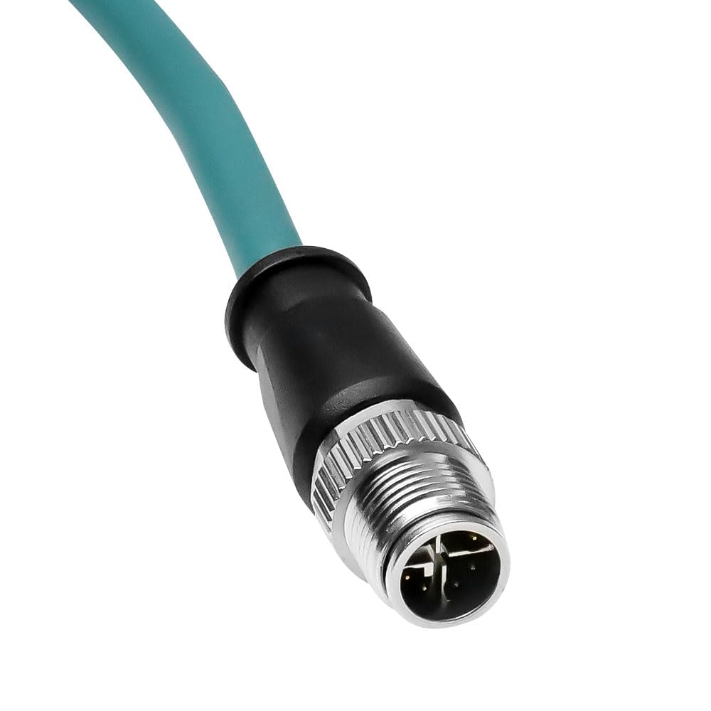 1m/3.3ft M12 X-Code 8-Pin Male to RJ45 Female Ethernet Cable - Cat6a High-Flex Cable for Cognex/Keyence Cameras, Industrial Automation & Robotics