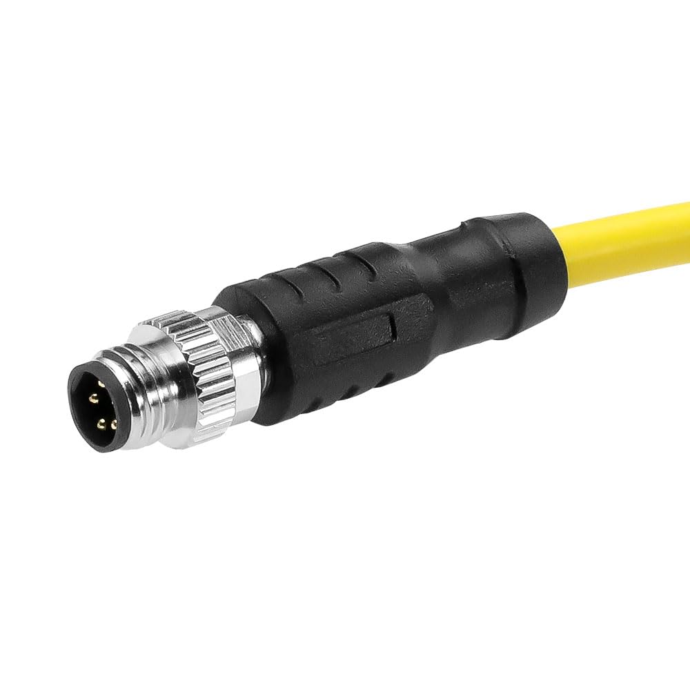 Cognex in-Sight Micro 2000 M8 5-Pin B-Code Right Angle Male to Flying Lead Cable, IP67 Waterproof, High Flex PVC, 24AWG for Industrial Camera, PLC, Trigger Sensor & Vision Systems 1m/3.3ft