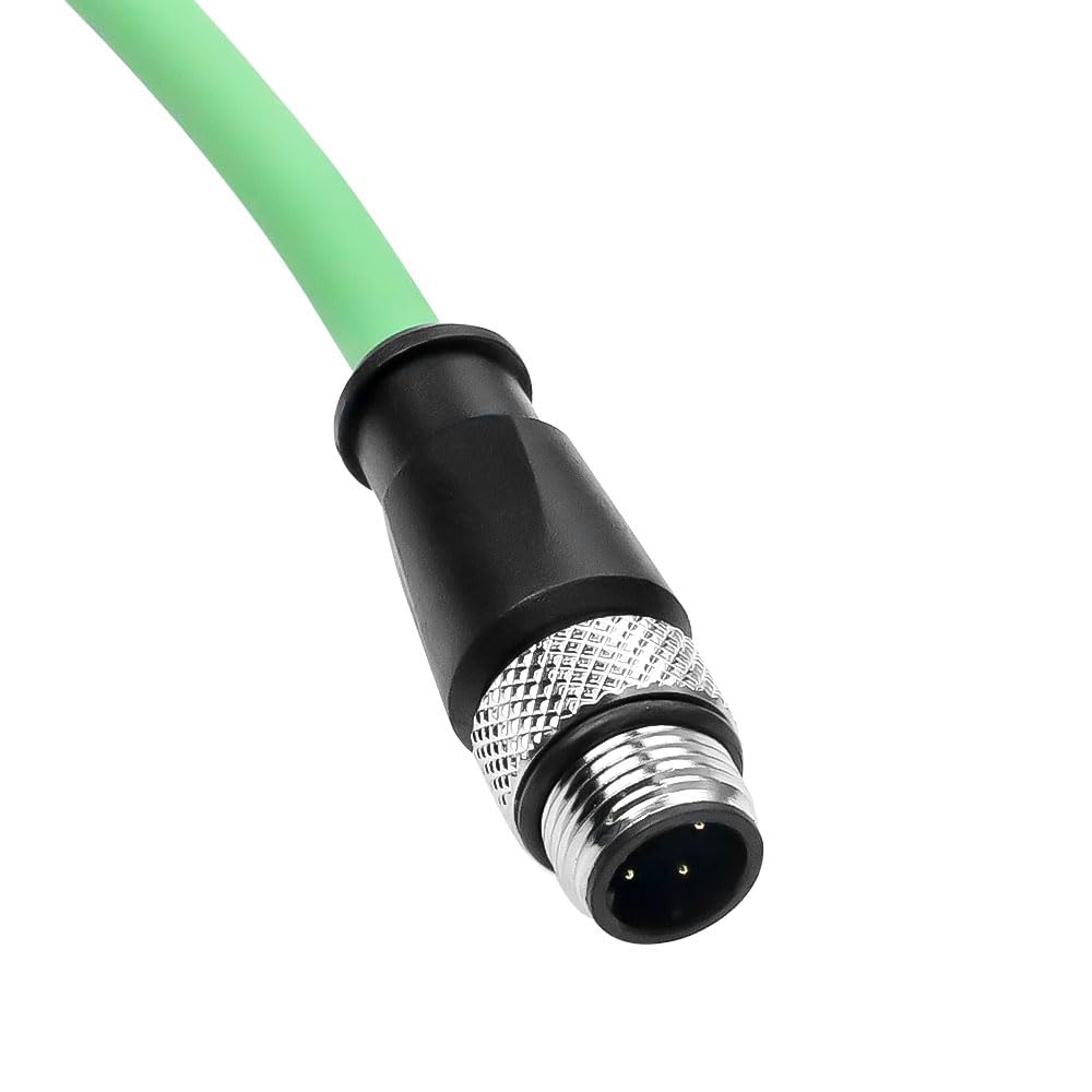 1m/3.3ft M12 D-Code 4-Pin Male to Male Ethernet Cable - Cat6a High-Flex for Keyence/Baumer/Sick Cameras | Industrial Automation | EtherCAT/PROFINET