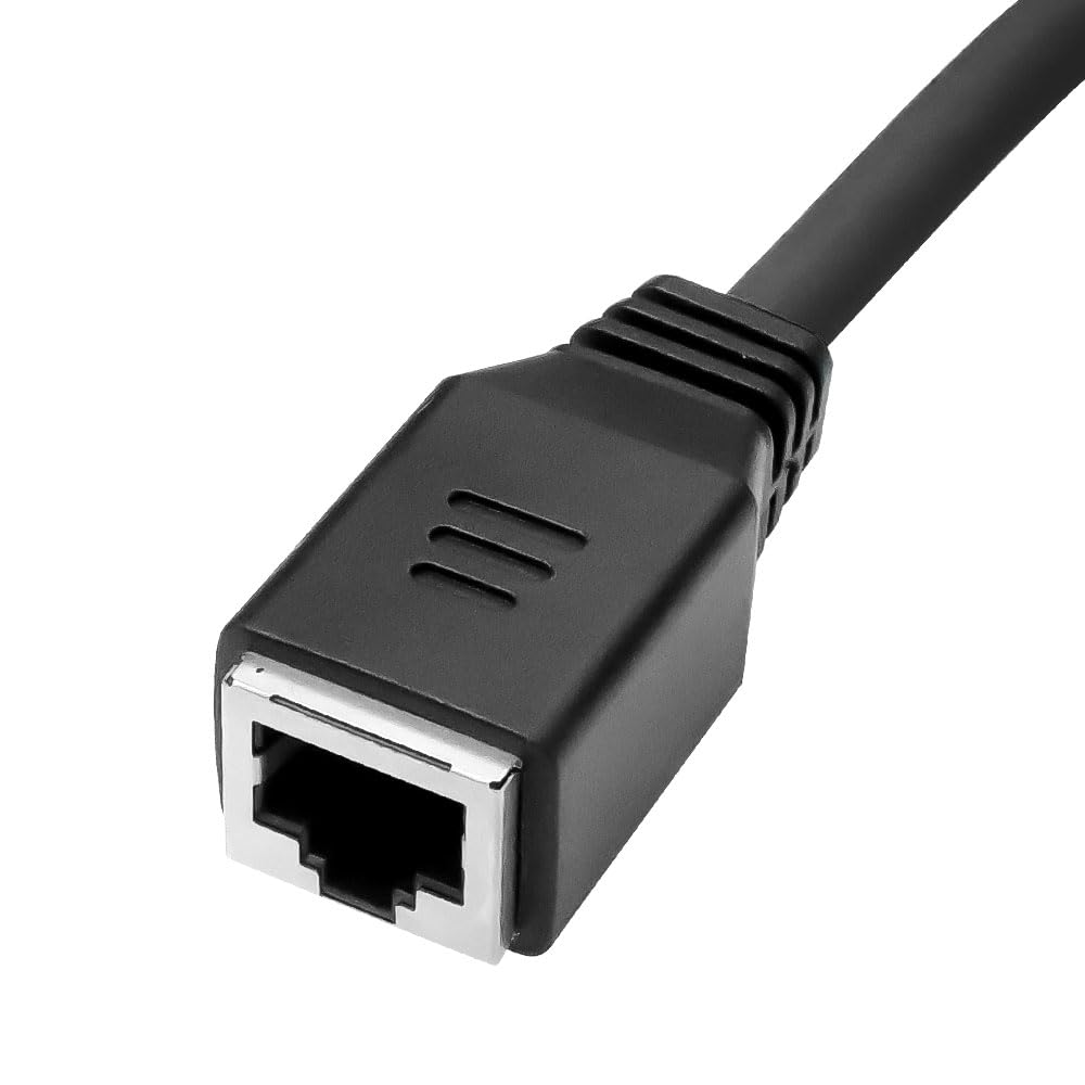1m/3.3ft M12 D-Code 4-Pin Male to RJ45 Female Ethernet Cable - Cat6a High-Flex Industrial Camera Sensor Cable for Automation Applications