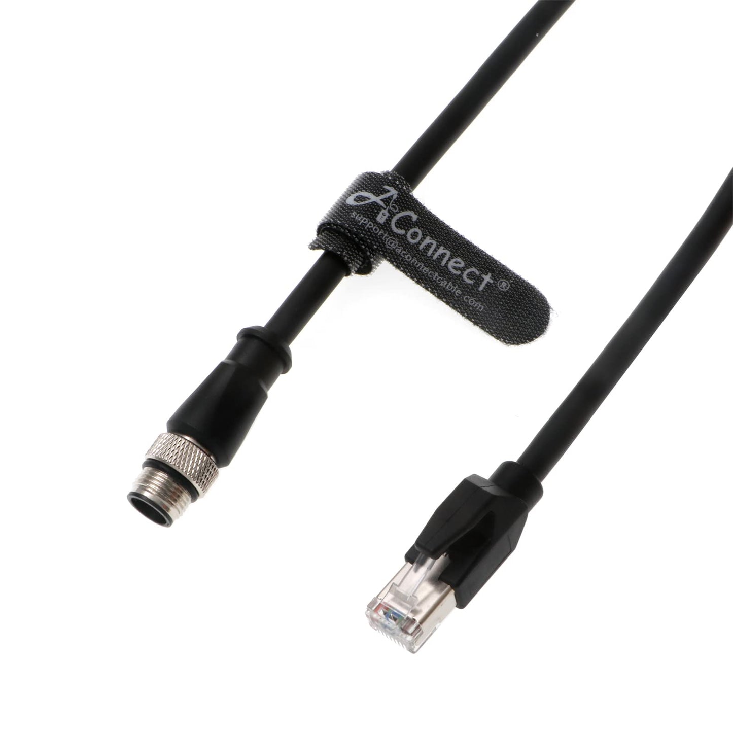 X-Code-RJ45-Industrial-Shielded-Ethernet M12 8 Pin X-Code Male to RJ45 Cat6a Ethernet Shielded Cable for Cognex Industrial Camera Flexible 3.3Ft|1M