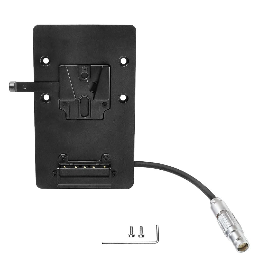 V Mount Battery Plate for DJI Ronin 4D, V Mount Plate with Right Angle 6 Pin Female Power Cable 8cm, Out Put Battery Mounts Plate Adapter for Camera Power Supply