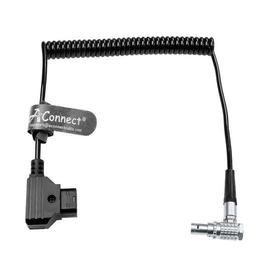 D-Tap to Right Angle 7 Pin Male Power Coiled Cable, for Tilta Nucleus-M/MII Motor Daisy Chain | Camera/V-Mount Battery Powered | Compatible DJI RS, ARRI Rosette