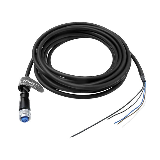 Cables M12 A-Code 4-Pin Female to Open Wire End Power I/O Cable 3.3ft/1m- Shielded Drag Chain Cable for Sensors & Actuators - Industrial Automation, Robotics, PLC Control Systems