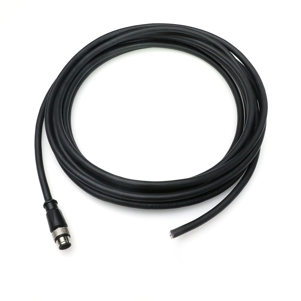 M12 A Code 17 Pin Male to Female Aviation Sensor Connector Industrial Cable for Cognex in-Sight 3D-L4000, Banner ABR 3000 7000, Machine Vision System Sensor Actuator Scanner Reader Camera 1M