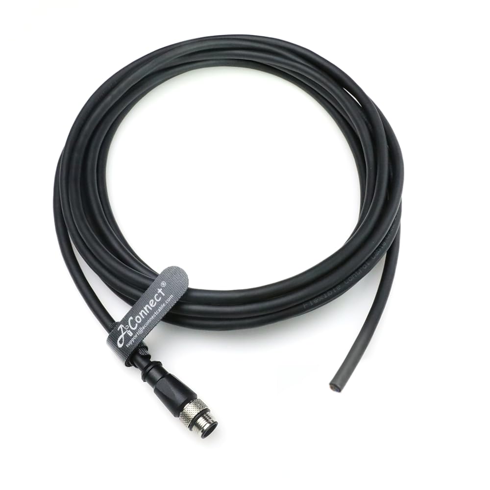 M12 A Code 17 Pin Male to Female Aviation Sensor Connector Industrial Cable for Cognex in-Sight 3D-L4000, Banner ABR 3000 7000, Machine Vision System Sensor Actuator Scanner Reader Camera 1M