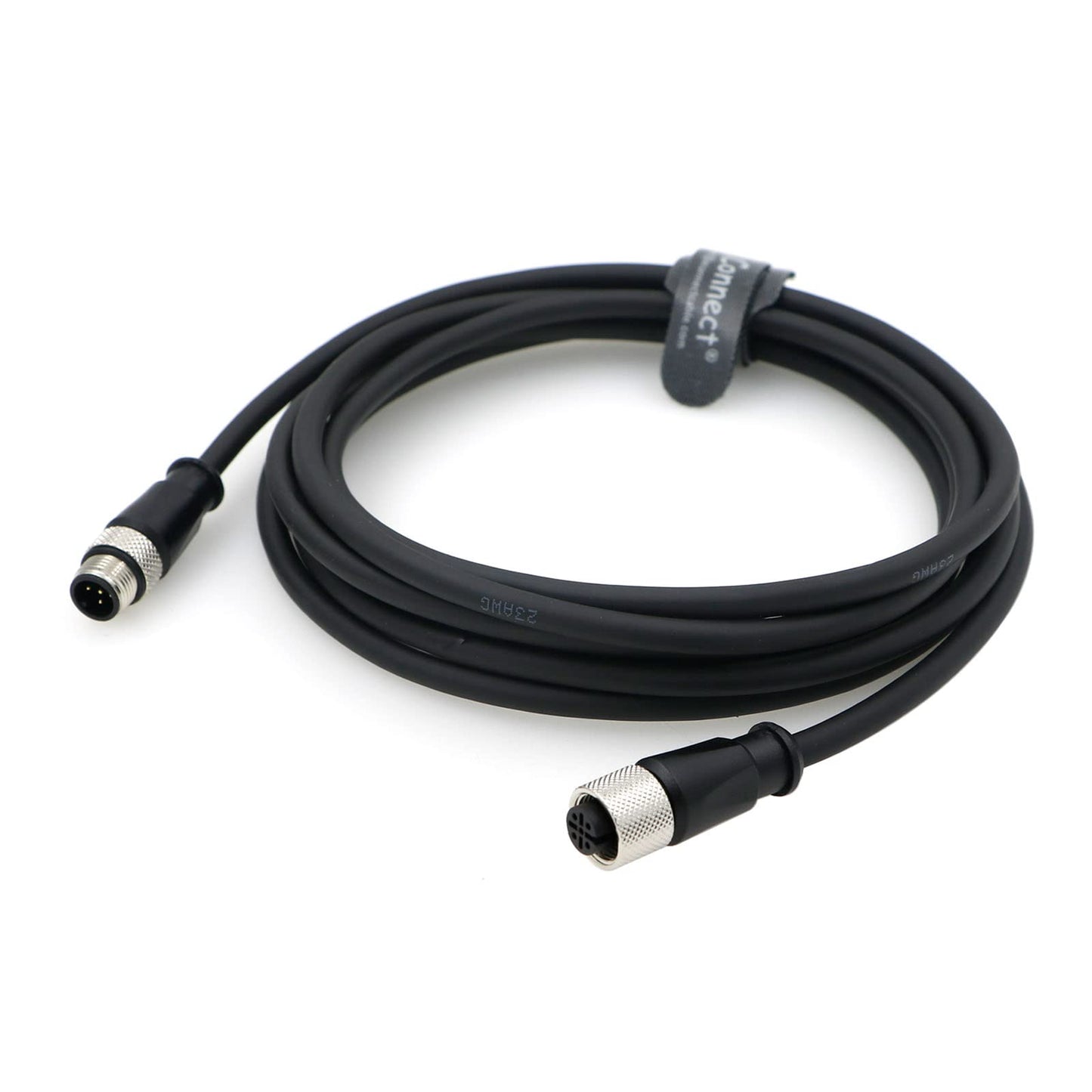 M12 5 Pin Male A-Code to 5 Pin Female A-Code Industrial Shielded Cable Aviation Sensor Connector for Device Network, Fieldbus Module 2M/6.5Ft