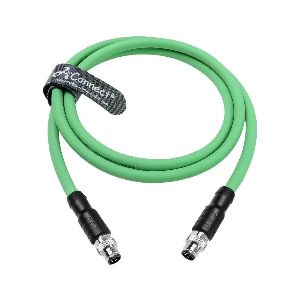 M8 A-Code 4 Pin Male to 4 Pin Cable High-Flex Shielded for Beckhoff ZK1090-3131 Industrial Automation EtherCAT Fieldbus 3.3ft/1m
