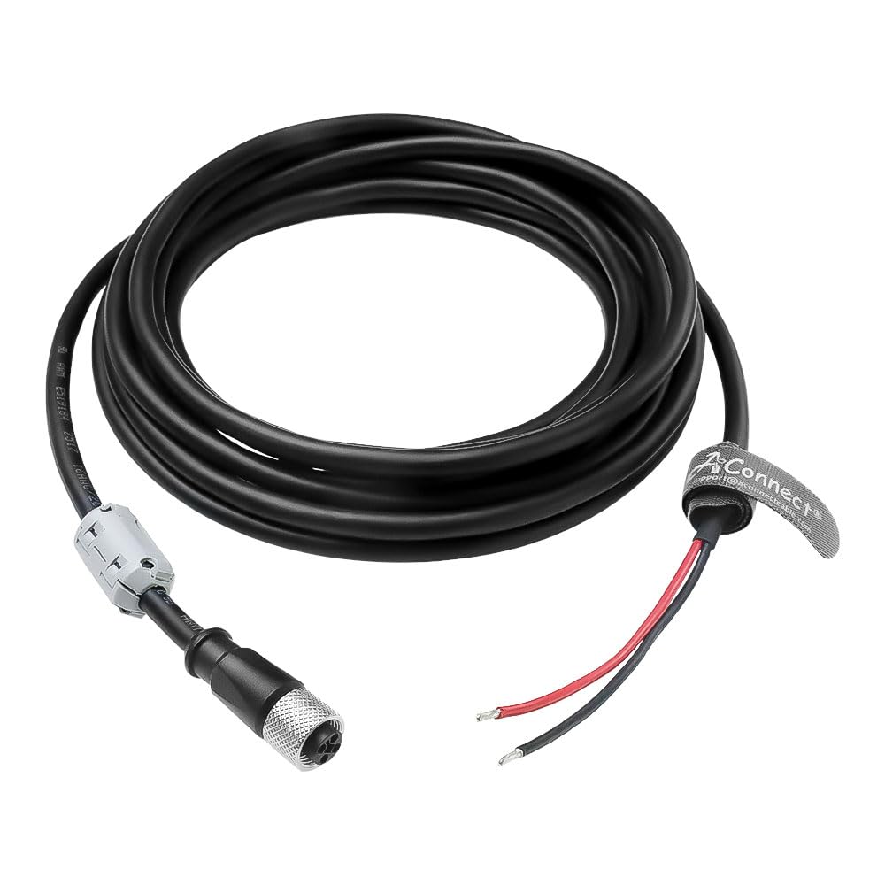 M12 T-Code 4-Pin Female to Open Wire End Power I/O Cable 3.3ft/1m, Shielded Drag Chain Cable for Cognex In-Sight/DataMan/Scan 3D Cameras CCB-POWER-S001-05, Industrial Sensor, PLC,Robotics Systems