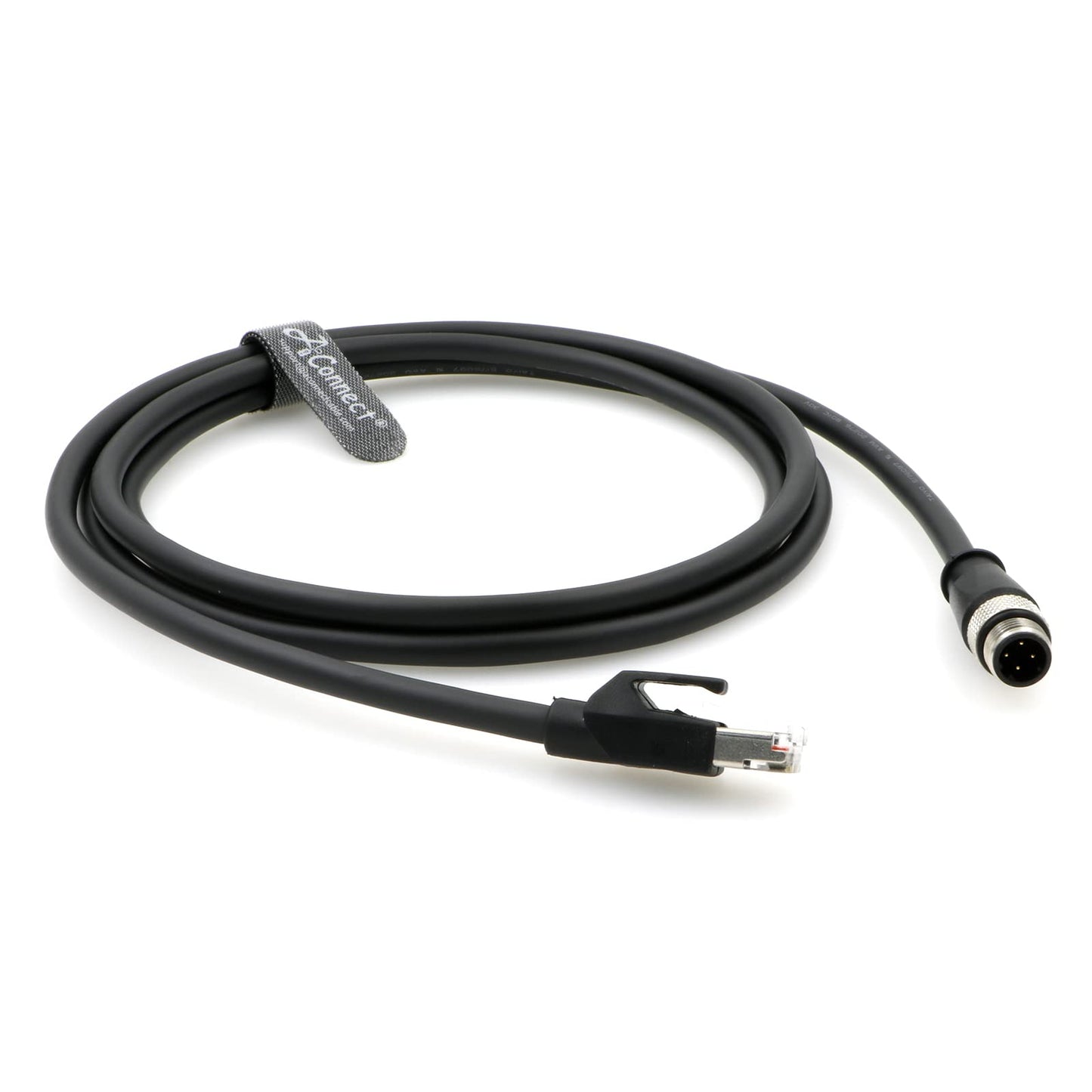 4Pin-RJ45-Ethernet-Industrial-Cat5e-Cable D-Code M12 4 Pin Male to RJ45 Male Cat5e High Flex Ethernet Shielded Cable Industrial Field-wireable Machinery Sensor Camera 3.3Ft|1M