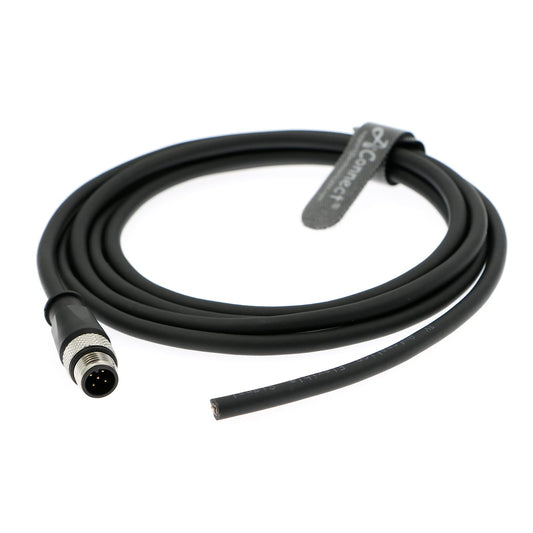 M12 A Code 5 Pin Male Straight Connector Aviation Socket Electrical Cable for Industrial Camera 1M/3.28Ft