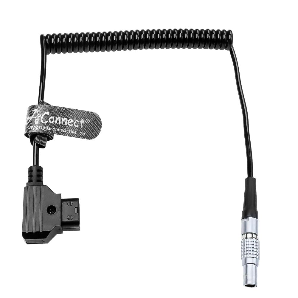 D-Tap to Right Angle 7 Pin Male Power Coiled Cable, for Tilta Nucleus-M/MII Motor Daisy Chain | Camera/V-Mount Battery Powered | Compatible DJI RS, ARRI Rosette