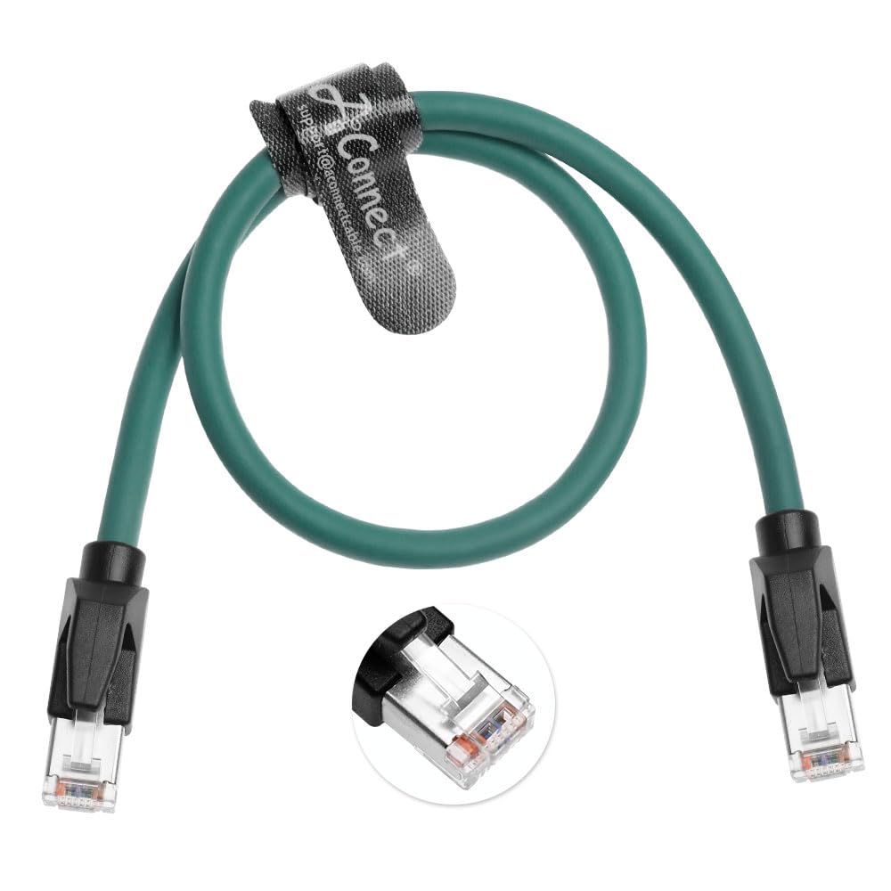 RJ45 Cat 6a Ethernet Cable, 3.28ft Heavy Duty High Speed Ethernet Cable, 26AWG Electrical Tinned Copper Wire, 2000Mhz 10Gbps with Gold Plated RJ45 Connector, Shielded in Wall, Indoor&Outdoor, Black