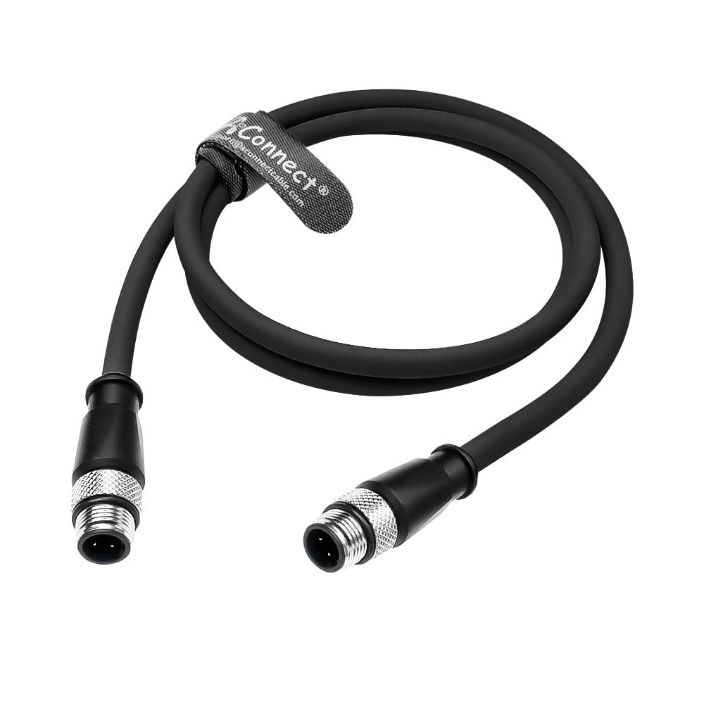 1m/3.3Ft A-Code 4 Pin Male to M12 D-Code 4 Pin Male Ethernet Cable High-Flex Shielded Cat6a for Beckhoff ZK1090-3161, PROFINET, EtherCAT, Industrial Automation, Robotics