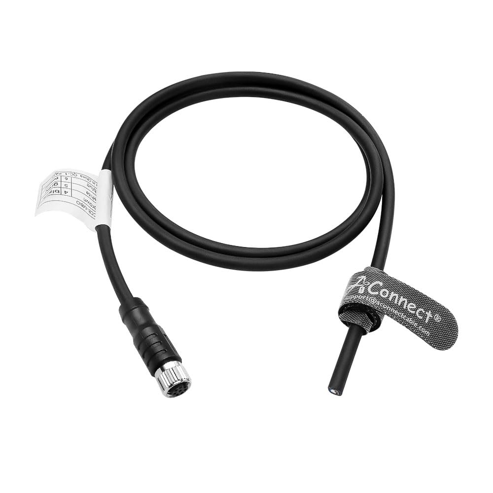 M8 8 Pin Female A-Code to Open End Power I/O Cable Drag-Chain Shielded for Baumer CX Series VCXG VCXU VCX.XC Camera Industrial Automation Sensor Systems 1M/3.3ft