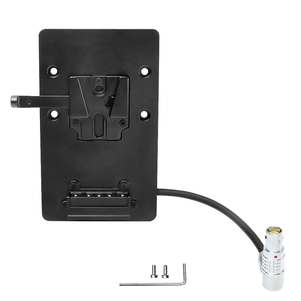 V Mount Battery Plate for DJI Ronin 4D, V Mount Plate with Right Angle 6 Pin Female Power Cable 8cm, Out Put Battery Mounts Plate Adapter for Camera Power Supply