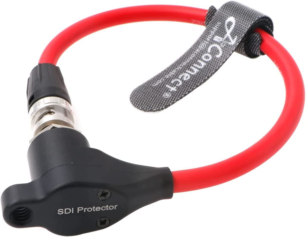 SDI-Protector-Cable for RED-Komodo Galvanic-Isolators BNC Male to Right-Angle BNC Female Power Cord 8inch Black