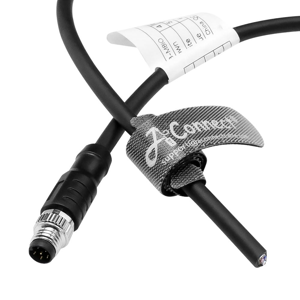M8 6 Pin A-Code Male to Flying Lead Basler Power I/O Cable, Industrial Sensor Connector Shielded Cable for Basler Camera, Automation Control, Vision System 1M/3.3ft