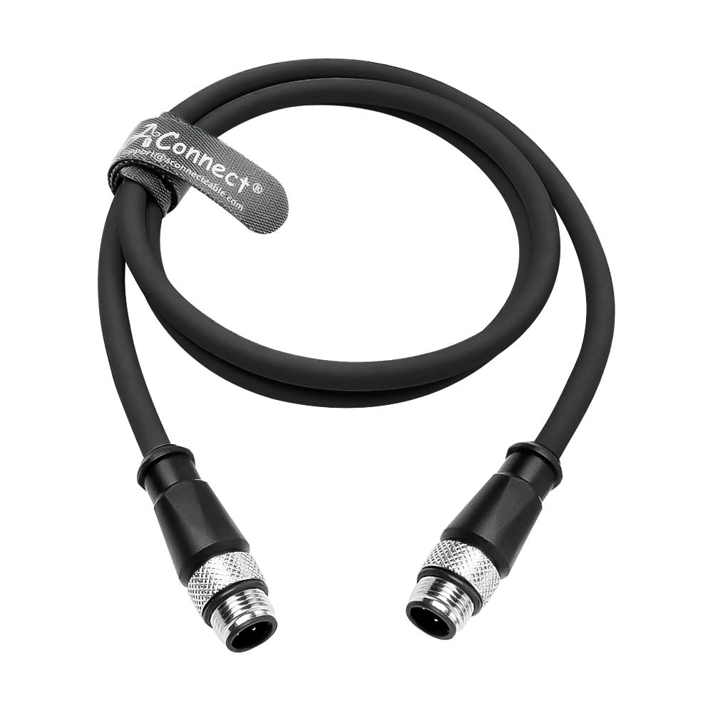 1m/3.3ft M12 D-Code 4-Pin Male to Male Ethernet Cable - Cat6a High-Flex for Keyence/Baumer/Sick Cameras | Industrial Automation | EtherCAT/PROFINET