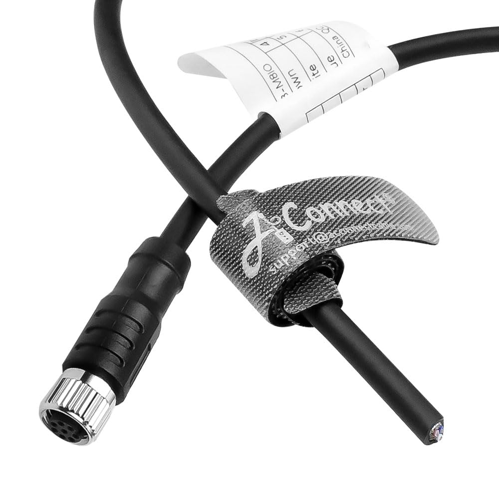 M8 8 Pin Female A-Code to Open End Power I/O Cable Drag-Chain Shielded for Baumer CX Series VCXG VCXU VCX.XC Camera Industrial Automation Sensor Systems 1M/3.3ft
