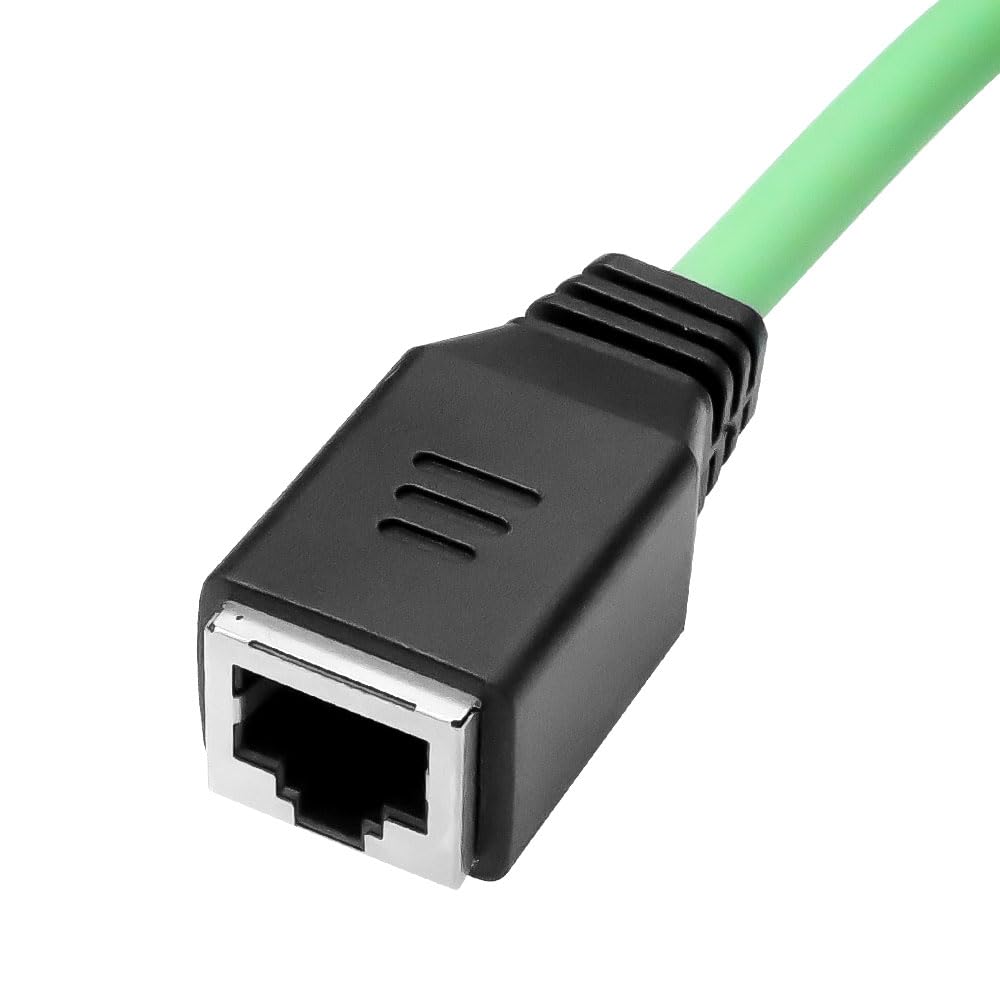 1m/3.3ft M12 D-Code 4-Pin Male to RJ45 Female Ethernet Cable - Cat6a High-Flex Industrial Camera Sensor Cable for Automation Applications