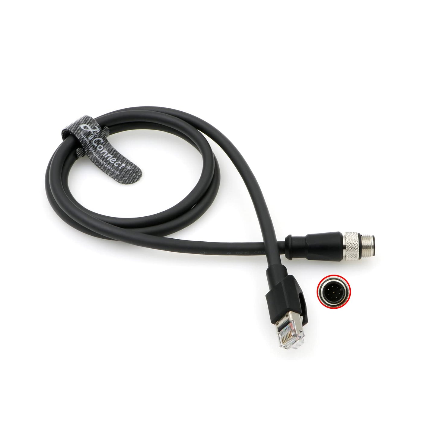 M12-A-Code-RJ45-Ethernet-Cable for Cognex DM300 M12 8-Pin A-Code Male to RJ45 for Industrial Camera 3.3Ft/1M