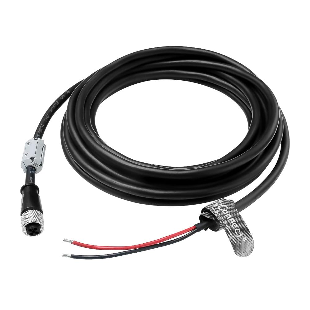 M12 T-Code 4-Pin Female to Open Wire End Power I/O Cable 3.3ft/1m, Shielded Drag Chain Cable for Cognex In-Sight/DataMan/Scan 3D Cameras CCB-POWER-S001-05, Industrial Sensor, PLC,Robotics Systems