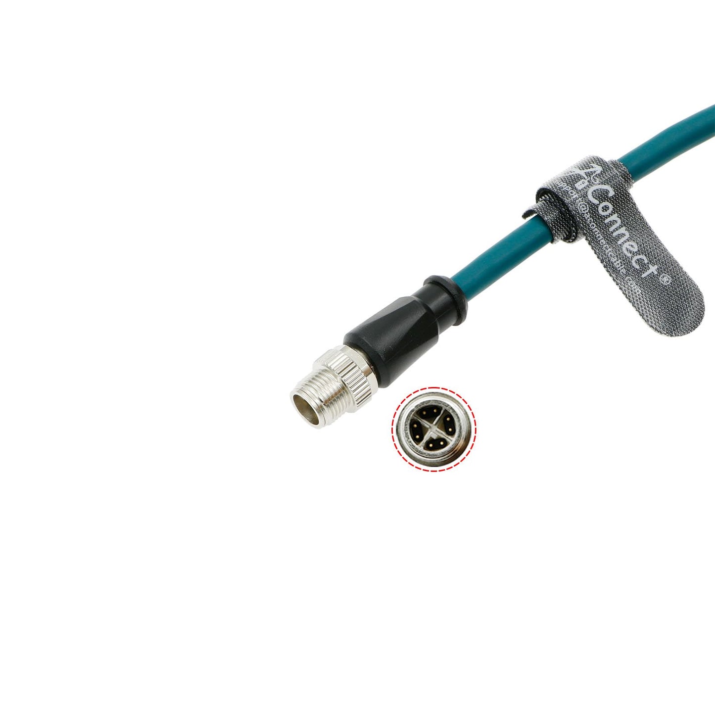 M12 8 Pin X-Code Male to M12 X-Code Female Sensor Connector High Flexible Waterproof Industrial Cable for Cognex Industrial Cameras Automation Device Network 1M