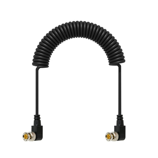 3G HD SDI BNC Male to BNC Male Coiled Cable Right Angle to Right Angle for Blackmagic