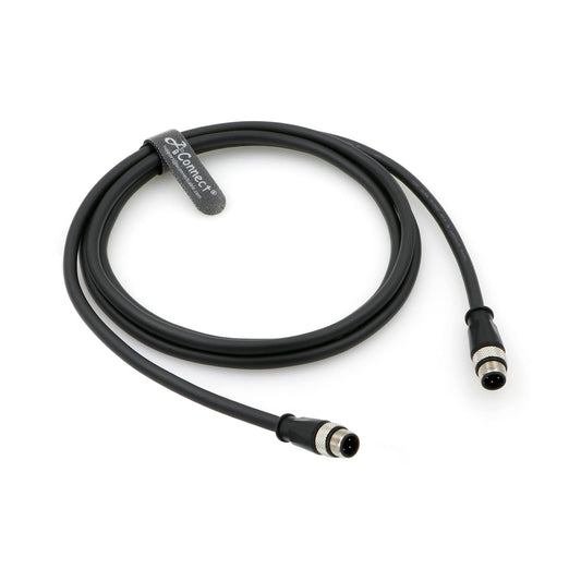 Shielded Flexible Ethernet Cable M12 4 Pin D-Code Male to 4 Pin D-Code Male Cat5e Ethernet Waterproof Cable for Industrial Camera 1M/3.28Ft
