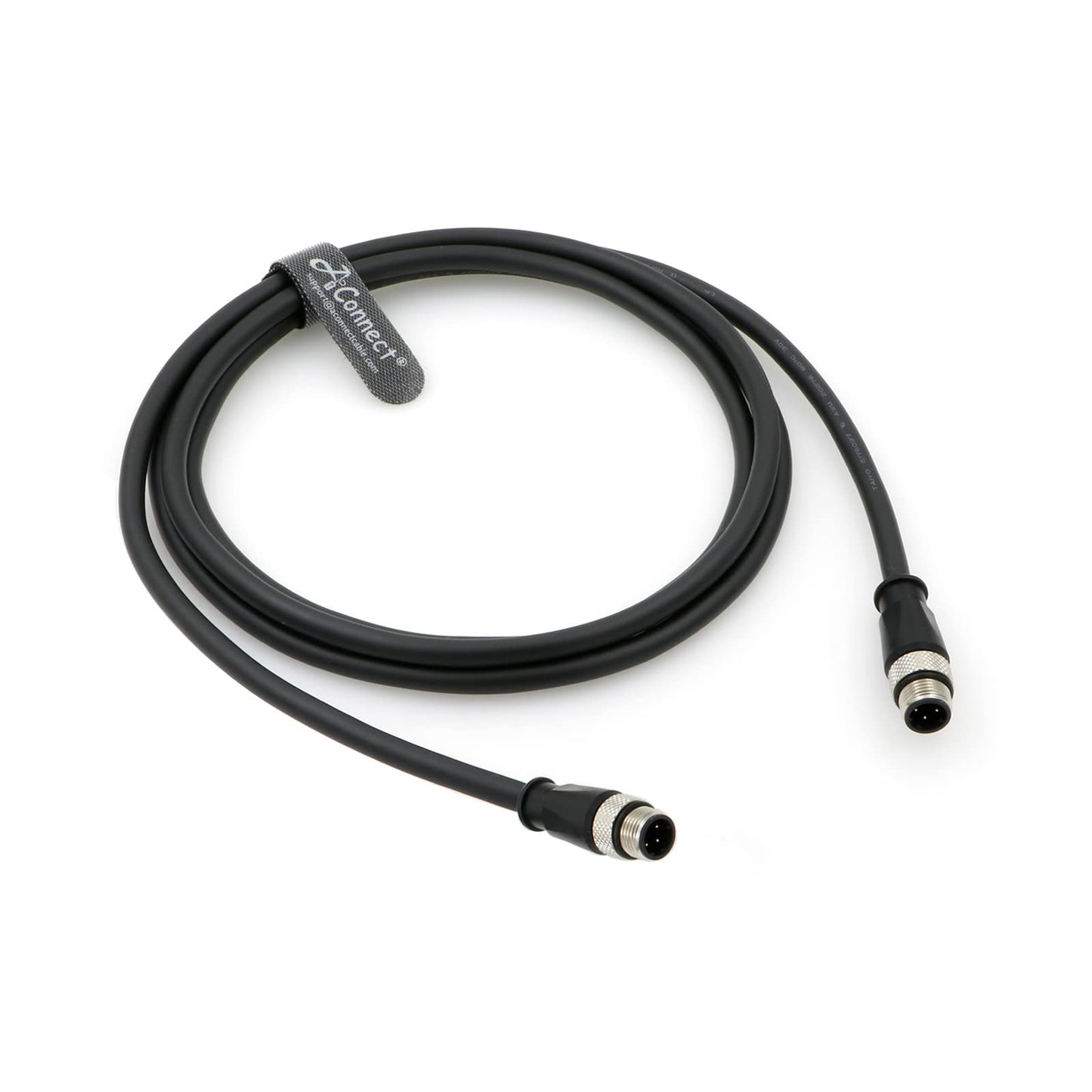 Shielded Flexible Ethernet Cable M12 4 Pin D-Code Male to 4 Pin D-Code Male Cat5e Ethernet Waterproof Cable for Industrial Camera 1M/3.28Ft